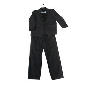 VTG Lord West Black Tuxedo Jacket 51x32 Pants 28.5" w 2" hem Bow Tie 3 Pc 48R